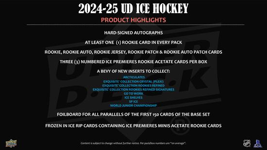 Image for 2024/25 Upper Deck Ice Hockey Hobby 12-Box Case
