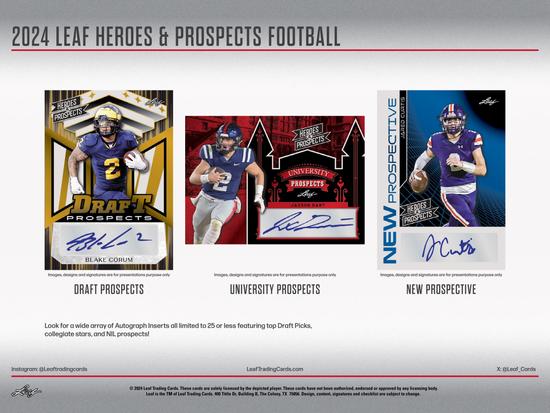 Image for 2024 Leaf Heroes & Prospects Football Hobby Box