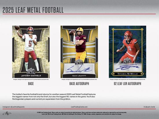 Image for 2025 Leaf Metal Football Hobby 12-Box Case