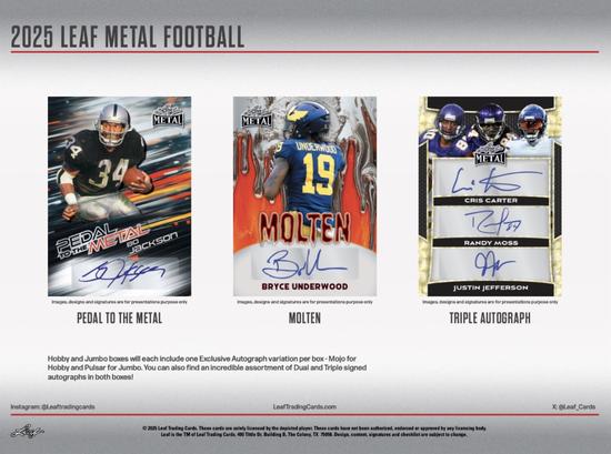 Image for 2025 Leaf Metal Football Hobby 12-Box Case