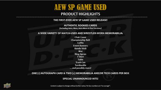 Image for 2025 Upper Deck AEW SP Game Used Wrestling Hobby 18-Box Case