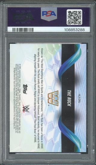 Image for 2025 Topps Chrome WWE The Rock Helix Refractor #HLX-DRJ PSA 10