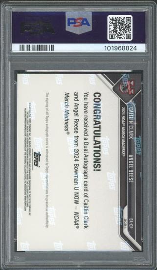 Image for 2023 Bowman March Madness Caitlin Clark Angel Reese Dual Auto /49 PSA 9