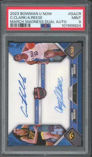 Image for 2023 Bowman March Madness Caitlin Clark Angel Reese Dual Auto /49 PSA 9