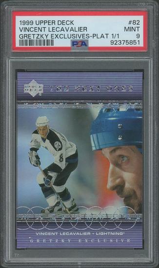 Image for 1999/00 Upper Deck Hockey #82 Vincent Lecavalier Gretzky Exclusives Platinum #1/1 PSA 9 (MINT)