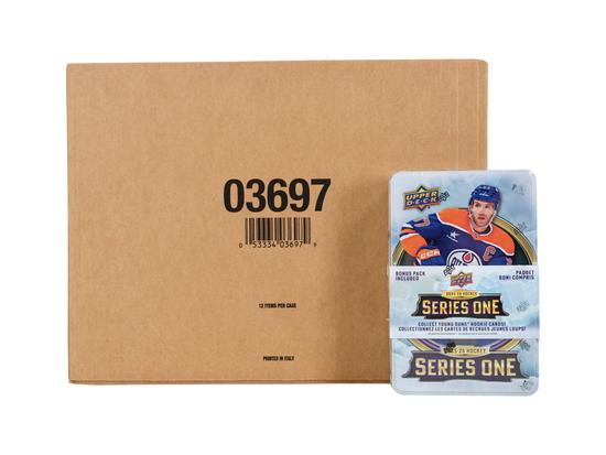 Image for 2025/26 Upper Deck Series 1 Hockey Tin (Box) Case (12 Ct.)