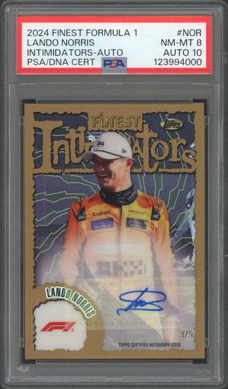 Image for 2024 Topps Finest F1 Lando Norris Intimidators Auto /5 PSA 8 Auto 10