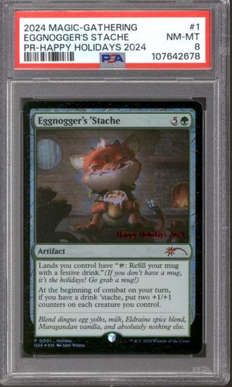 Magic MTG Holiday Promo Eggnogger's 'Stache PSA 8 NEAR MINT | eBay