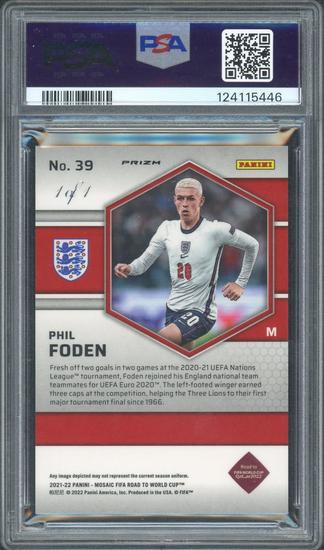Image for 2021/22 Panini Mosaic FIFA World Cup Phil Foden Nebula 1/1 PSA 5