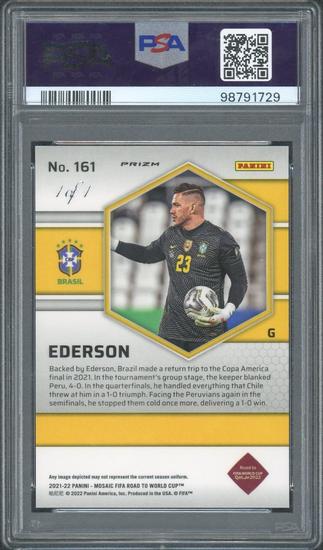Image for 2021/22 Panini Mosaic FIFA Ederson Nebula 1/1 PSA 10