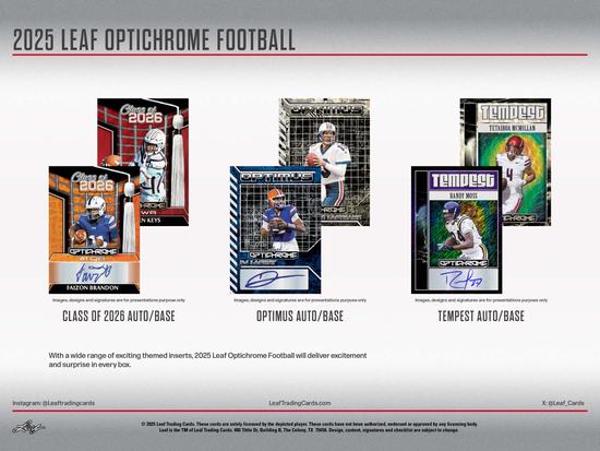 Image for 2025 Leaf Optichrome Football Hobby Box