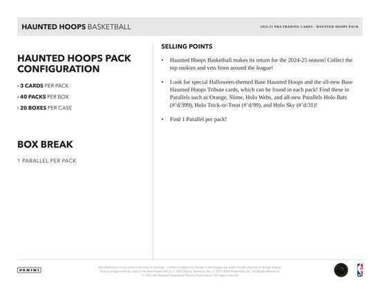 Image for 2024/25 Panini Haunted Hoops Halloween Basketball 40-Pack 20-Box Case