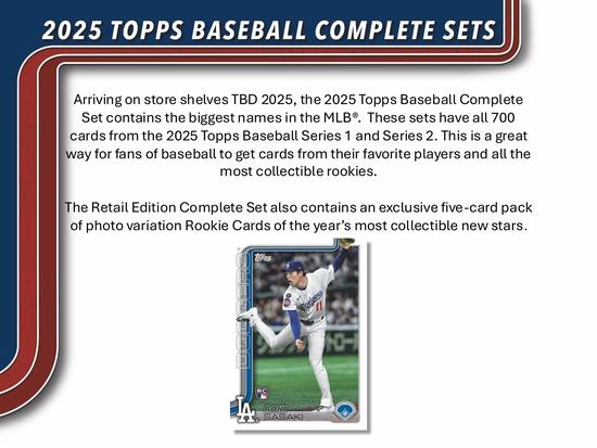 Image for 2025 Topps Factory Set Baseball (Box) Case (8 Sets)