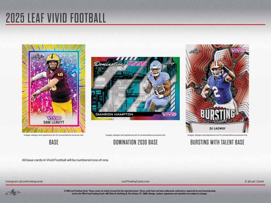 Image for 2025 Leaf Vivid Football Hobby Box