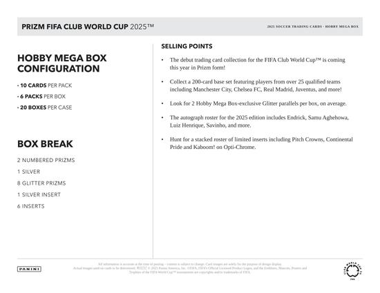 Image for 2025 Panini Prizm FIFA Club World Cup Soccer Mega Hobby 20-Box Case