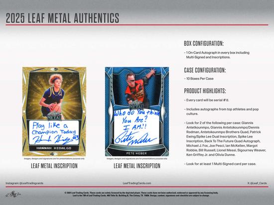 Image for 2025 Leaf Metal Authentics Hobby 10-Box Case
