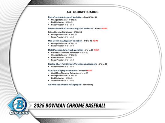 Image for 2025 Bowman Chrome Baseball Hobby Box