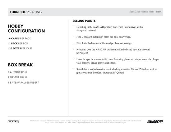 Image for 2025 Panini Turn Four Racing Hobby Box