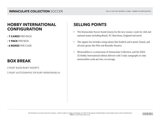 Image for 2024/25 Panini Immaculate Soccer International Hobby Box