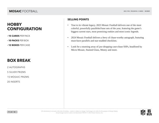Image for 2025 Panini Mosaic Football Hobby Box