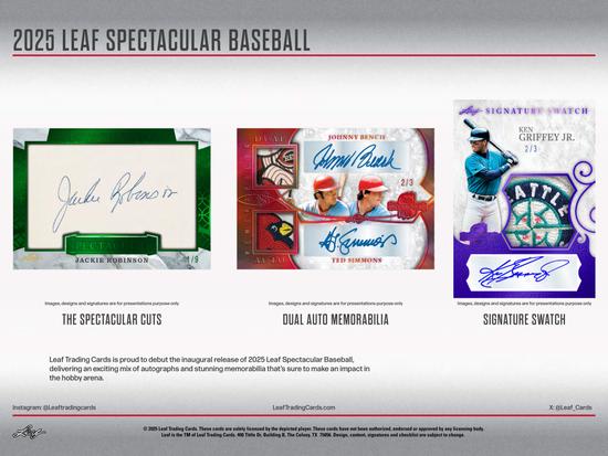 Image for 2025 Leaf Spectacular Baseball Hobby 3-Box Case