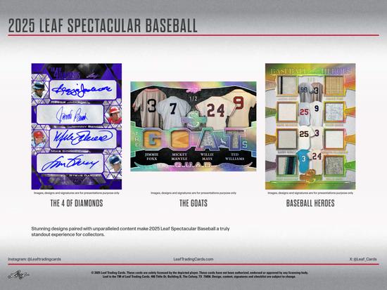 Image for 2025 Leaf Spectacular Baseball Hobby 3-Box Case
