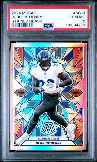 Image for 2024 Panini Mosaic Derrick Henry Stained Glass #SG-13 PSA 10