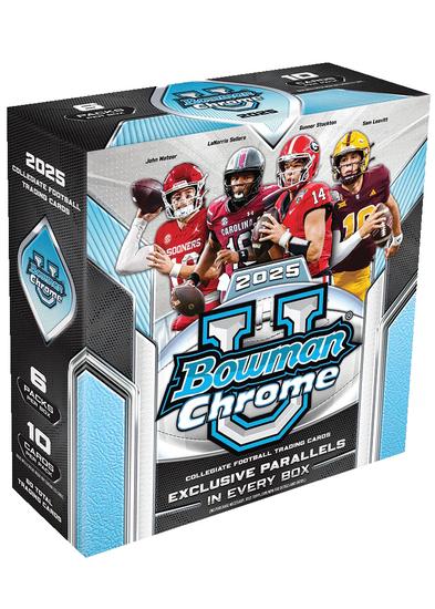 Image for 2025 Bowman University Chrome Football Mega 20-Box Case