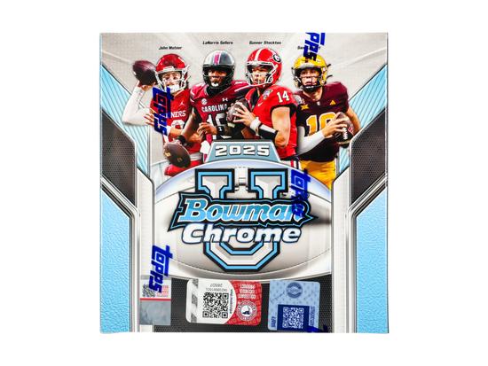 Image for 2025 Bowman University Chrome Football Mega 20-Box Case