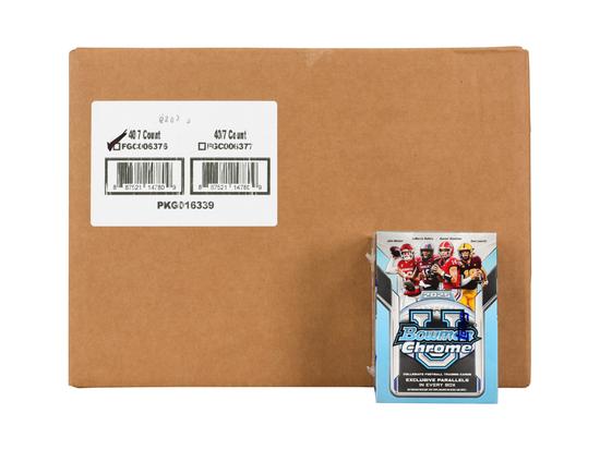Image for 2025 Bowman University Chrome Football Blaster 40-Box Case