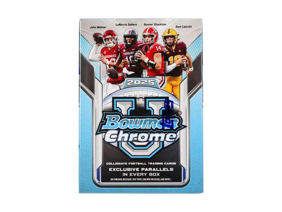 Image for 2025 Bowman University Chrome Football Blaster 40-Box Case