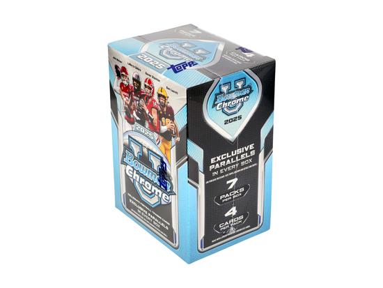 Image for 2025 Bowman University Chrome Football Blaster 40-Box Case