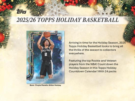 Image for 2025/26 Topps Holiday Basketball Countdown Calendar 8-Box Case