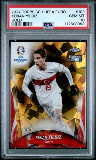 Image for 2024 Topps Saphhire EURO Kenan Yildiz Gold /50 PSA 10