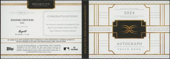 Image for 2024 Topps Definitive Collection Baseball #APBCSO Shohei Ohtani Booklet Patch Auto #5/5