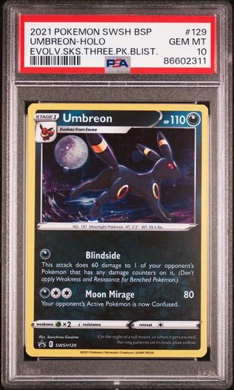Image for 2021 Pokemon Umbreon Black Star Promo SWSH129 PSA 10