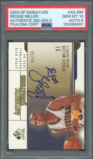 Image for 2003 SP Signature Authentic Signatures Reggie Miller Gold /50 PSA 10