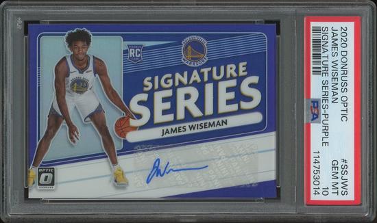 Image for 2020/21 Donruss Optic Basketball #SSJWS James Wiseman Purple Signature Series Rookie Auto PSA 10 (GEM MT)