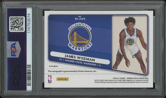 Image for 2020/21 Donruss Optic Basketball #SSJWS James Wiseman Purple Signature Series Rookie Auto PSA 10 (GEM MT)