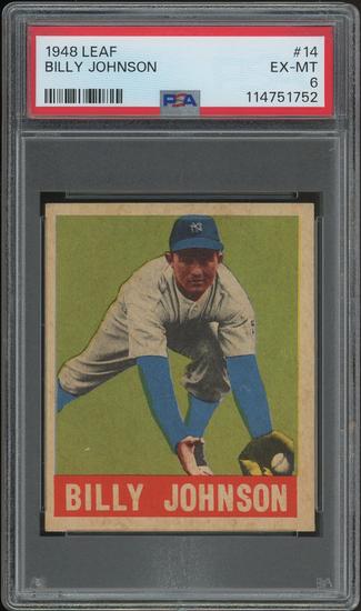 Image for 1948 Leaf Baseball #14 Billy Johnson Rookie PSA 6 (EX-MT)