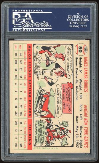 Image for 1956 Topps #50 Dusty Rhodes WB PSA 7 *7564 (Reed Buy)