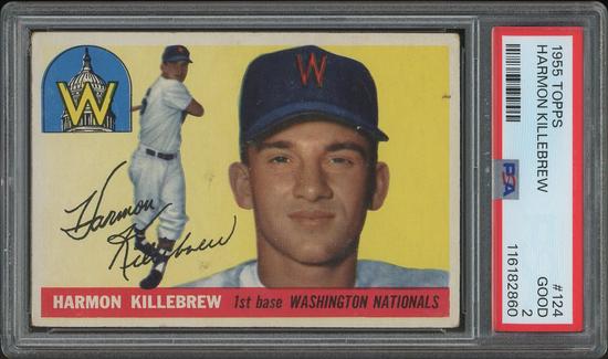 Image for 1955 Topps Baseball #124 Harmon Killebrew Rookie PSA 2 (GOOD)