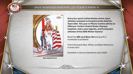 Image for 2026 Topps Chrome U.S. Olympics 7-Pack Blaster 40-Box Case