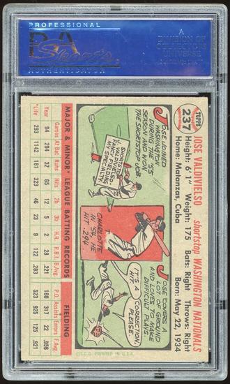 Image for 1956 Topps #237 Jose Valdivielso PSA 8 *3159 (Reed Buy)