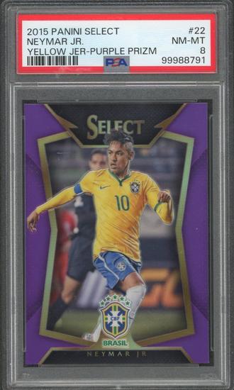 Image for 2015 Panini Select Neymar Jr Purple /99 PSA 8 #22