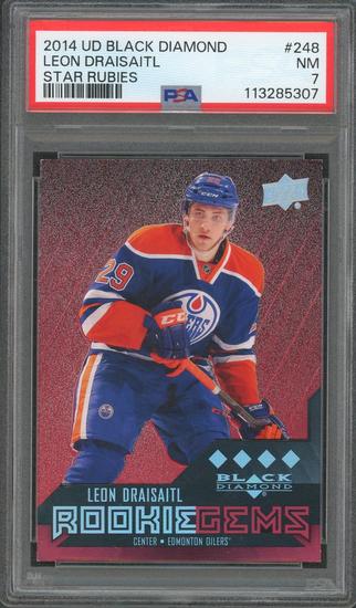 Image for 2014 UD Black Diamond Leon Draisaitl Star Rubies /150 PSA 7