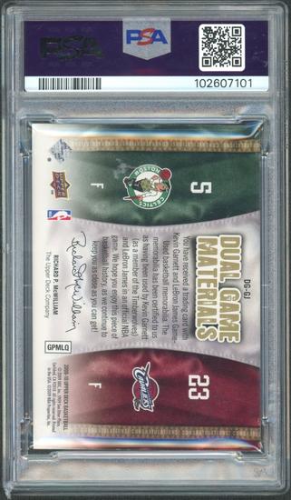 Image for 2009 Upper Deck Kevin Garnett LeBron James Dual Game Materials Gold /150 PSA 6