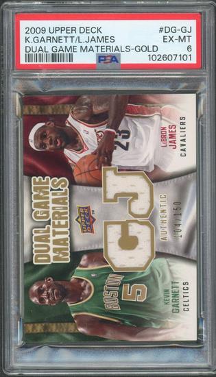 Image for 2009 Upper Deck Kevin Garnett LeBron James Dual Game Materials Gold /150 PSA 6