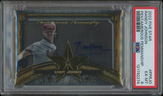 Image for 2022 Topps Five Star Baseball #PPRJO Randy Johnson Pentamerous Penmanship Auto #07/25 PSA 6 (EX-MT)