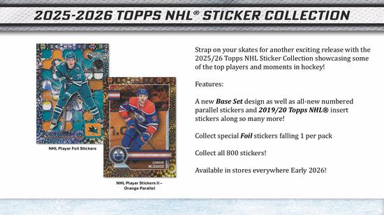 Image for 2025/26 Topps NHL Hockey Sticker Collection 50-Pack 16-Box Case